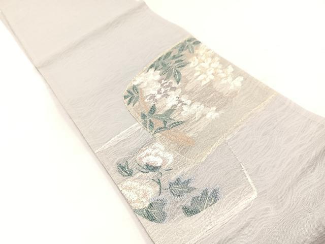平和屋着物*夏物 太鼓柄袋帯 色紙花文 金銀糸 正絹 逸品 BAAX7974hv