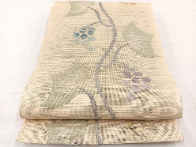 平和屋着物*夏物 1854年創業 帯屋捨松 八寸名古屋帯 葡萄 正絹 逸品 BAAX7996hv
