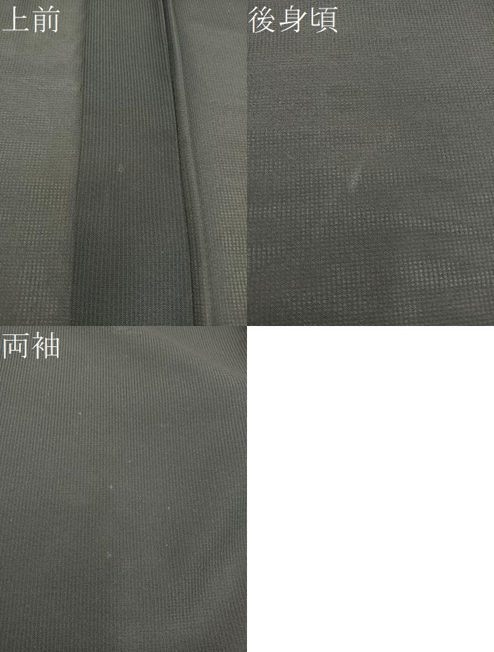 平和屋着物*夏物 小紋 紗 陶器花鳥文 黒地 洗える着物 BAAX8056mz