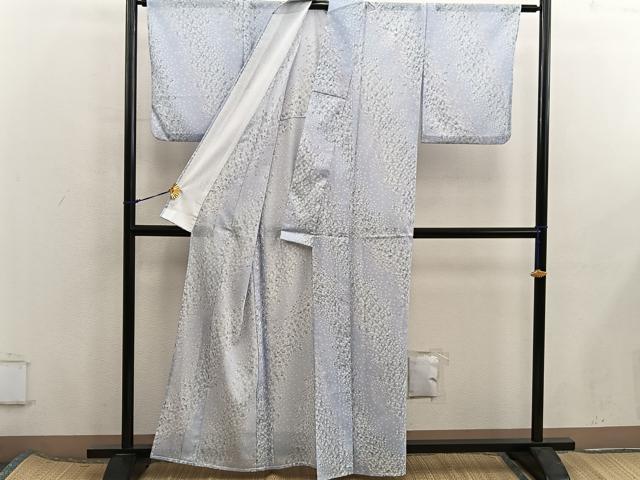 平和屋着物*夏物 小紋 絽 草葉文 洗える着物 BAAX8067mz