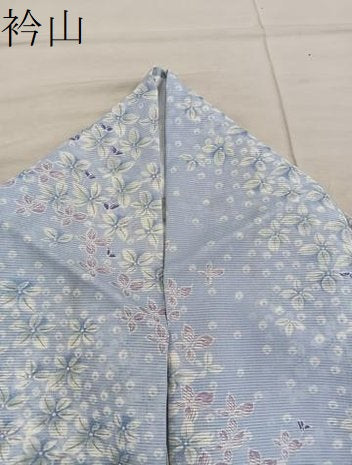 平和屋着物*夏物 小紋 絽 草葉文 洗える着物 BAAX8067mz