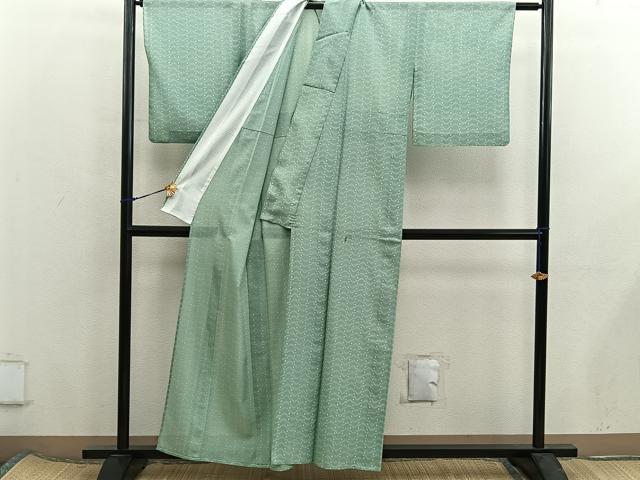 平和屋着物*夏物 小紋 絽 幾何学文様 洗える着物 BAAX8073mz