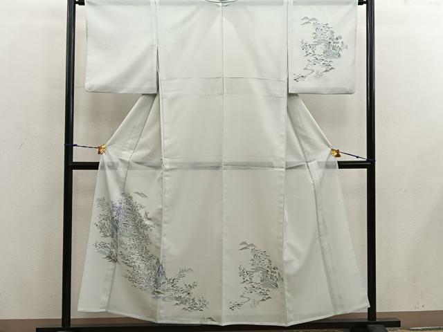 平和屋着物*夏物 訪問着 絽 風景花文 洗える着物 BAAX8078mz