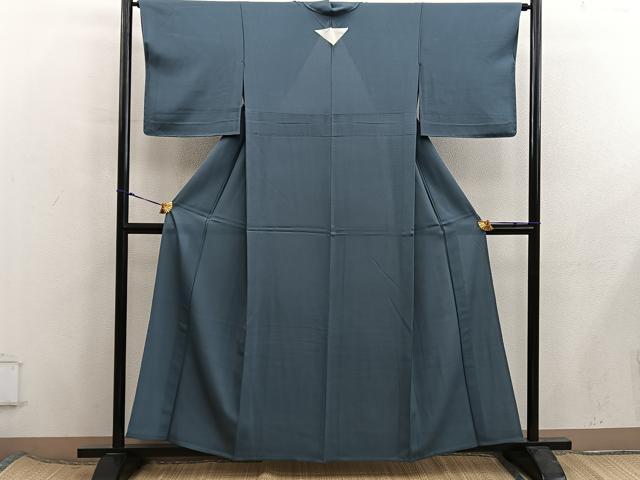 平和屋着物*夏物 色無地 絽 錆鉄御納戸色 正絹 逸品 BAAX8090mz