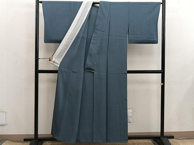 平和屋着物*夏物 色無地 絽 錆鉄御納戸色 正絹 逸品 BAAX8090mz