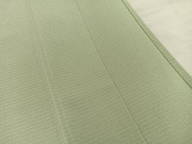 平和屋着物*夏物 色無地 絽縮緬 油色 正絹 逸品 BAAX8091mz
