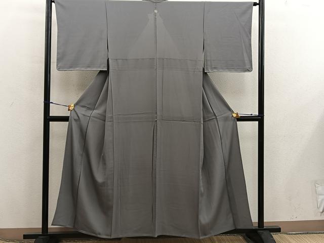 平和屋着物*夏物 色無地 絽 茶鼠色 正絹 逸品 BAAX8096mz