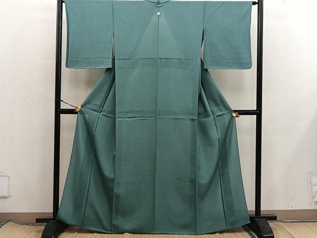 平和屋着物*夏物 色無地 絽 麹塵色 正絹 逸品 BAAX8103mz