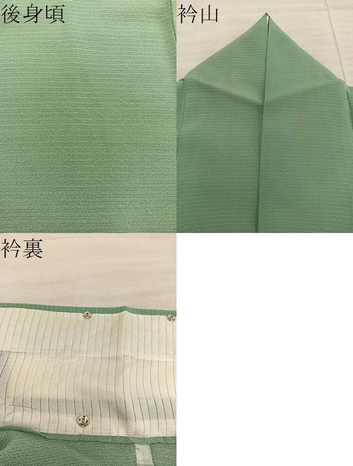 平和屋着物*夏物 色無地 絽縮緬 柳茶色 正絹 逸品 BAAX8110mz
