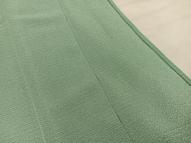 平和屋着物*夏物 色無地 絽縮緬 柳茶色 正絹 逸品 BAAX8110mz