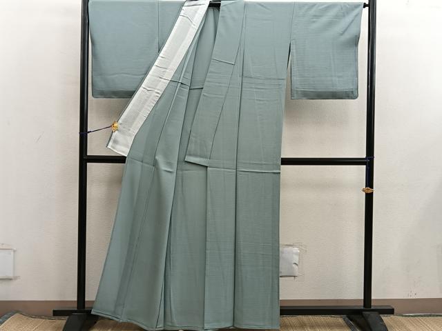 平和屋着物*夏物 色無地 絽 鶸茶色 正絹 逸品 BAAX8113mz