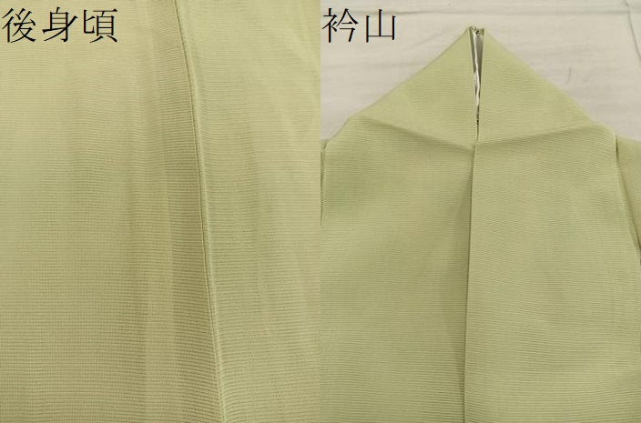 平和屋着物*夏物 色無地 絽 青朽葉色 正絹 逸品 BAAX8118mz