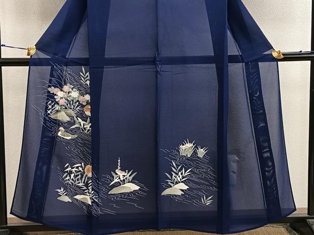 平和屋着物*夏物 訪問着 絽 鴛鴦花文 正絹 逸品 BAAX8119mz