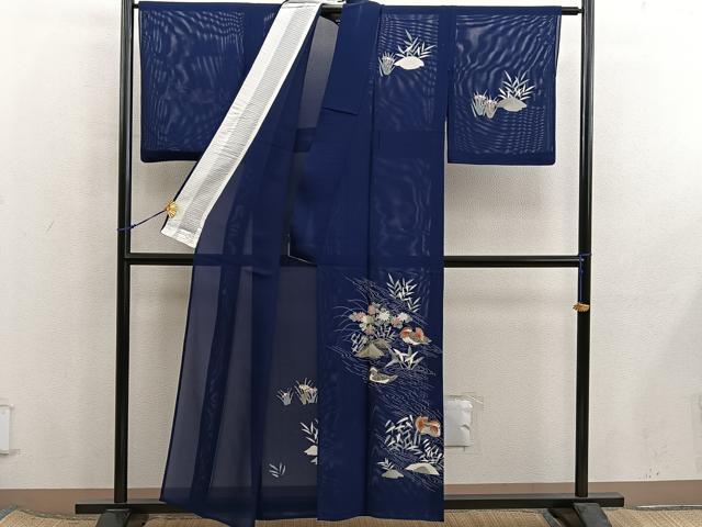 平和屋着物*夏物 訪問着 絽 鴛鴦花文 正絹 逸品 BAAX8119mz