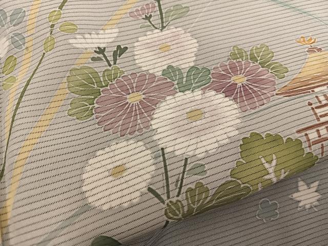 平和屋着物*夏物 訪問着 絽 友禅 風景花文 正絹 逸品 BAAX8133mz