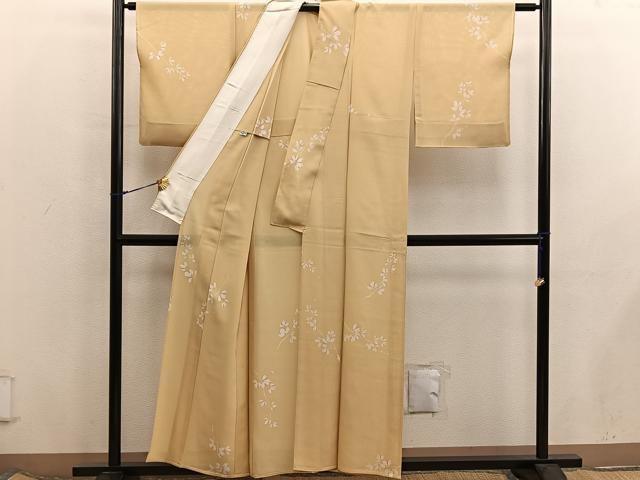 平和屋着物*夏物 小紋 絽 枝葉文 正絹 逸品 BAAX8134mz