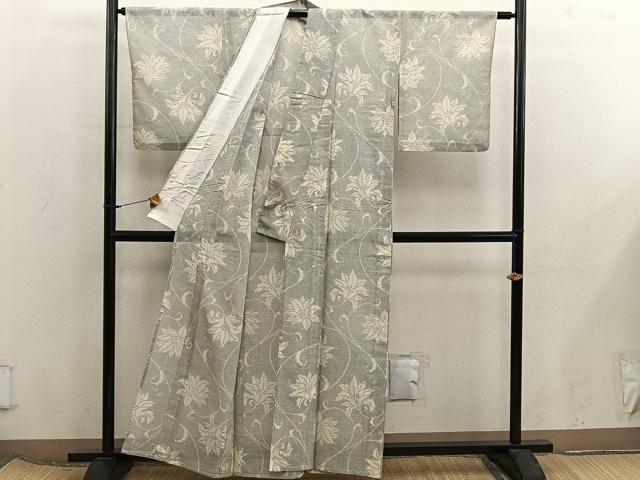 平和屋着物*夏物 紗紬 草花文 正絹 逸品 BAAX8136mz