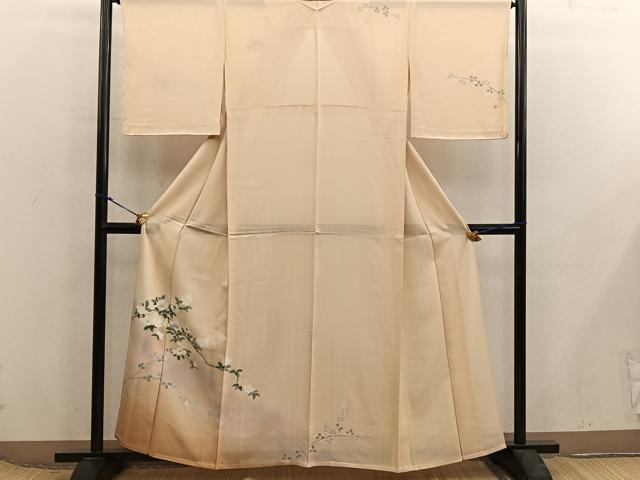 平和屋着物*夏物 訪問着 絽 螺鈿 枝花文 暈し染め 金彩 正絹 逸品 BAAX8139mz