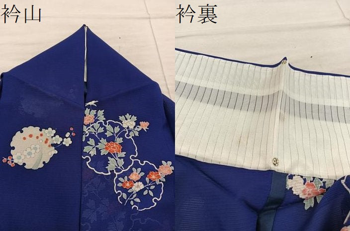 平和屋着物*夏物 小紋 絽 雪輪花文 正絹 逸品 BAAX8143mz