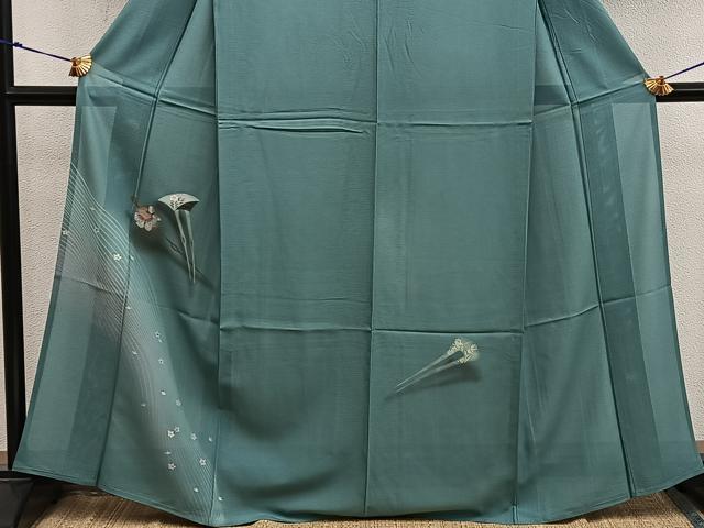 平和屋着物*夏物 訪問着 絽 かんざし 舞蝶花文 正絹 逸品 BAAX8150mz