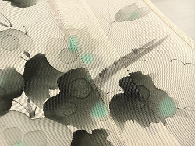 平和屋着物*夏物 訪問着 絽 手描き 葡萄蔦の葉文 正絹 逸品 BAAX8153mz