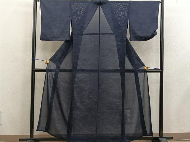 平和屋着物*夏物 小紋 絽 丸文 正絹 逸品 BAAX8164mz