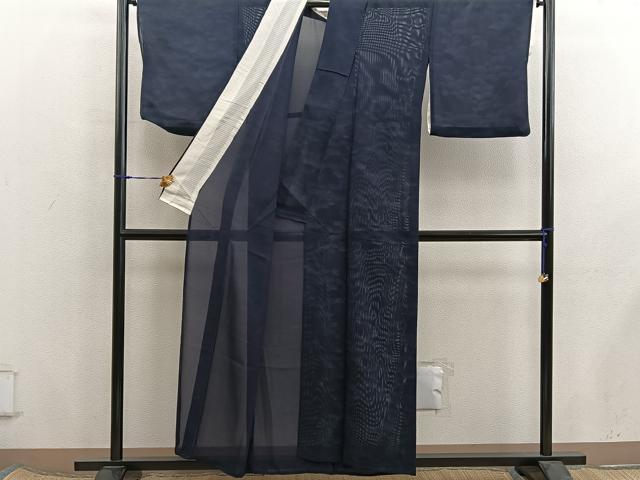 平和屋着物*夏物 小紋 絽 丸文 正絹 逸品 BAAX8164mz