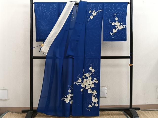 平和屋着物*夏物 訪問着 手描き 絽 葡萄蔦の葉文 正絹 逸品 BAAX8170mz
