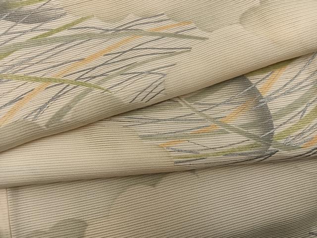 平和屋着物*夏物 小紋 絽 雲重ね草葉文 正絹 逸品 BAAX8177mz