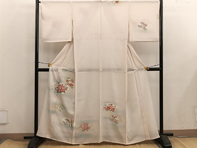 平和屋着物*夏物 訪問着 絽 友禅 地紙牡丹花文 正絹 逸品 BAAX8182mz