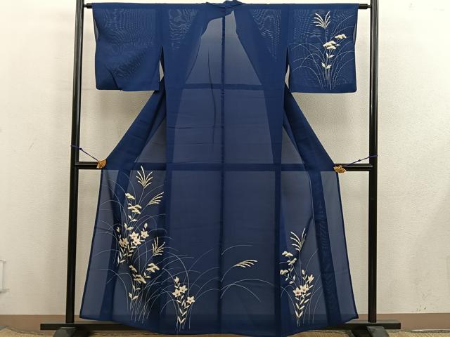 平和屋着物*夏物 訪問着 絽 草花文 正絹 逸品 BAAX8185mz