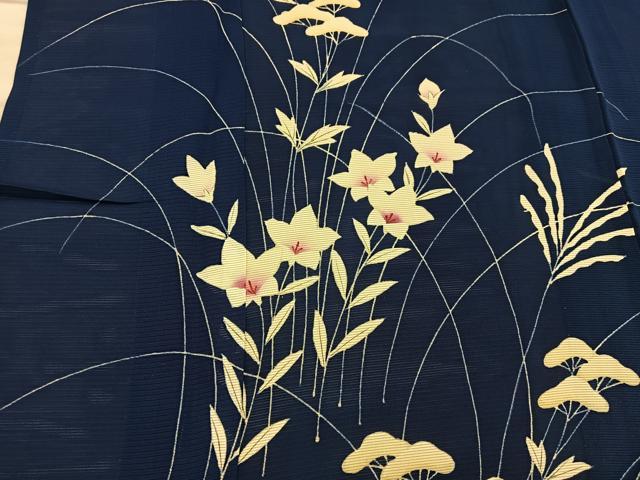 平和屋着物*夏物 訪問着 絽 草花文 正絹 逸品 BAAX8185mz
