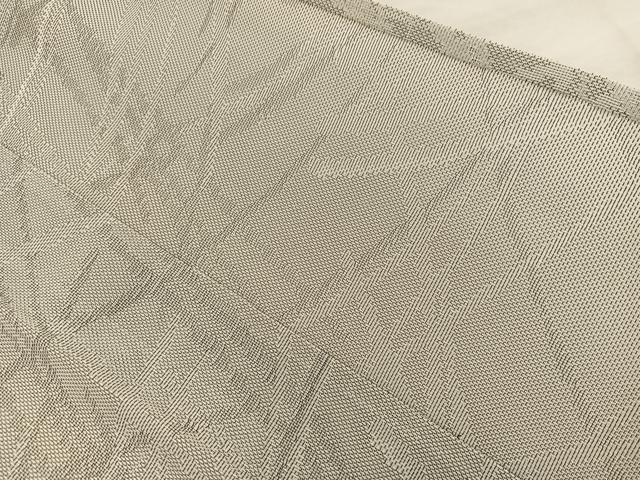 平和屋着物*夏物 色無地 幾何学紋紗 茶鼠色 正絹 逸品 BAAX8188mz