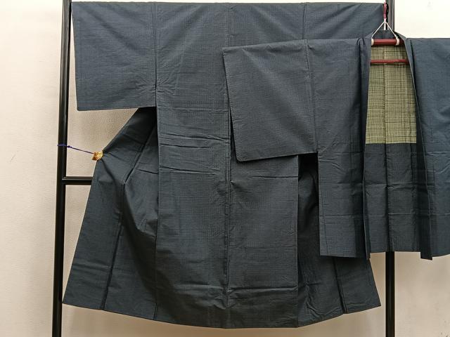 平和屋着物■男性 本場大島紬 アンサンブル 80亀甲 総詰め 正絹 逸品 BAAX8194mz