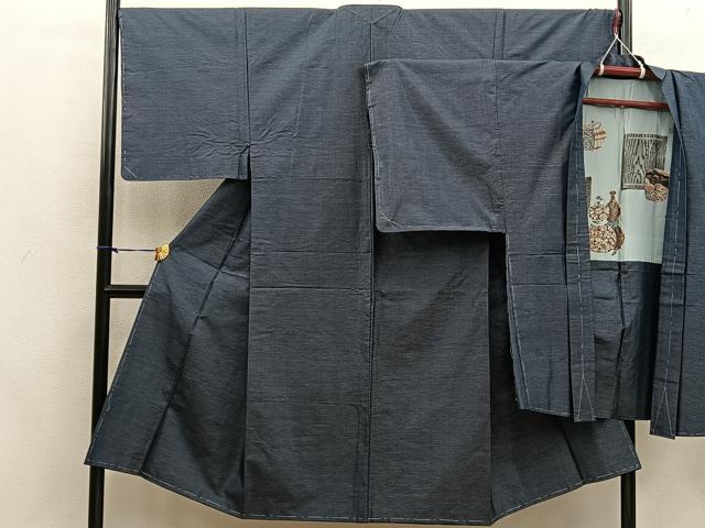 平和屋着物●男性 本場大島紬 アンサンブル 80亀甲 総詰め 正絹 逸品 BAAX8196mz