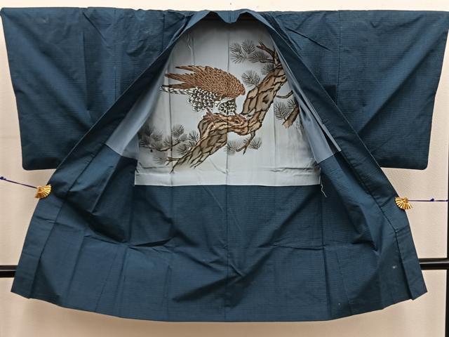 平和屋着物■男性 本場大島紬 アンサンブル 襦袢セット 絣文様 正絹 逸品 BAAX8197mz