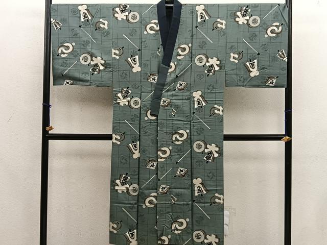 平和屋着物●男性 本場大島紬 アンサンブル 襦袢セット 80亀甲 総詰め 正絹 逸品 BAAX8199mz