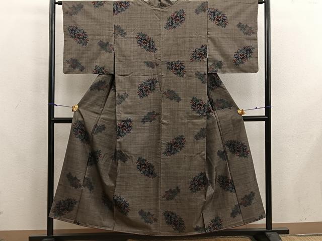 平和屋着物■本場大島紬 9マルキ 草葉文 正絹 逸品 未使用 BAAX8204mz