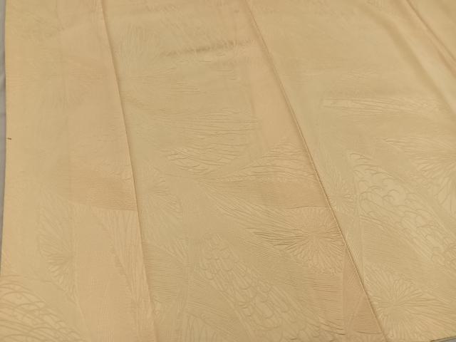 平和屋着物■上質な色無地 菊花地紋 花葉色 正絹 逸品 BAAX8207mz