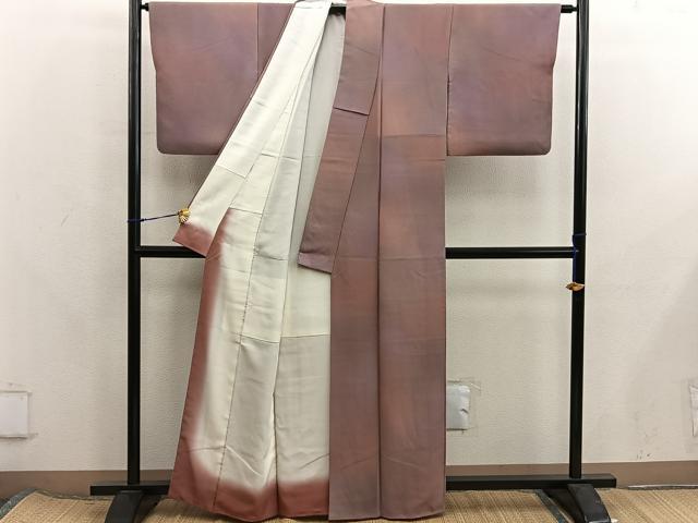 平和屋着物■染色作家 斉藤三才 小紋 霞文 暈し染め 正絹 逸品 BAAX8213mz