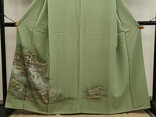 平和屋着物■訪問着 風景文 暈し染め 金彩 正絹 逸品 BAAX8221mz