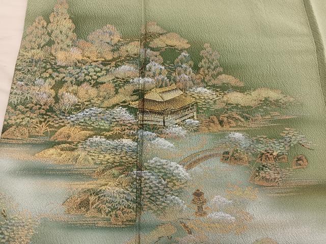平和屋着物■訪問着 風景文 暈し染め 金彩 正絹 逸品 BAAX8221mz