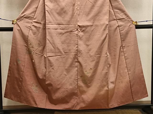 平和屋着物■訪問着 紬地 刺繍 菊花文 暈し染め 正絹 逸品 BAAX8222mz