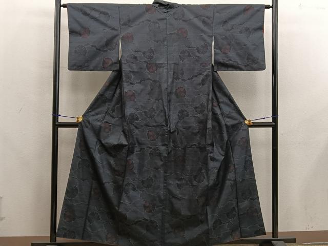 平和屋着物■本場大島紬 雪輪花文 正絹 逸品 BAAX8224mz