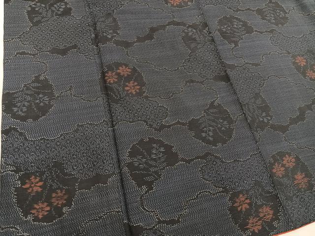 平和屋着物■本場大島紬 雪輪花文 正絹 逸品 BAAX8224mz