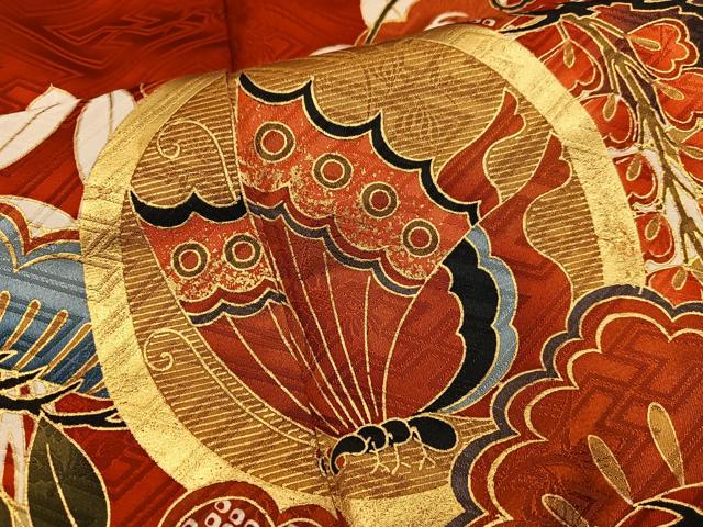平和屋着物●小振袖 舞蝶花文 暈し染め 金彩 正絹 逸品 BAAX8234mz