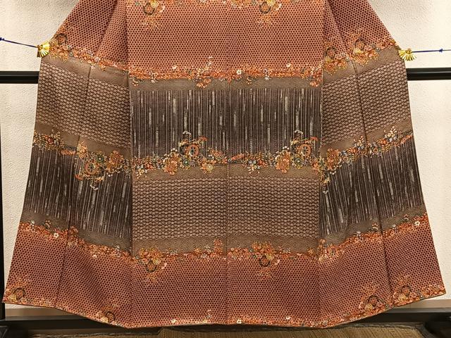 平和屋着物■訪問着 源氏車花文 金彩 正絹 逸品 BAAX8239mz