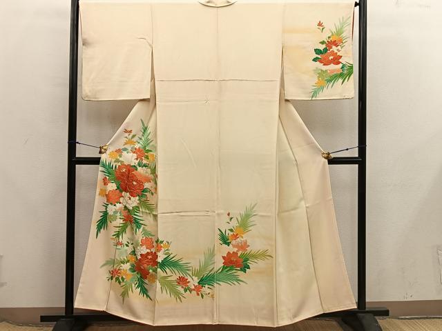 平和屋着物■訪問着 駒刺繍 牡丹花文 金彩 正絹 逸品 BAAX8240mz