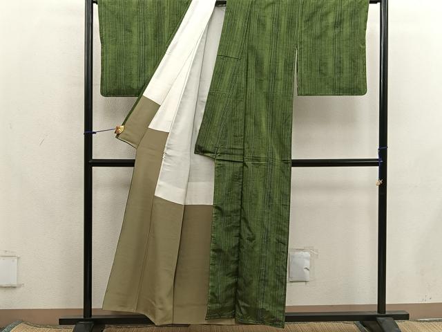 平和屋着物■上質な紬 縞 正絹 逸品 BAAX8241mz