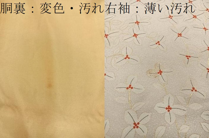 平和屋着物■上質な小紋 草花文 金彩 正絹 逸品 BAAX8244mz